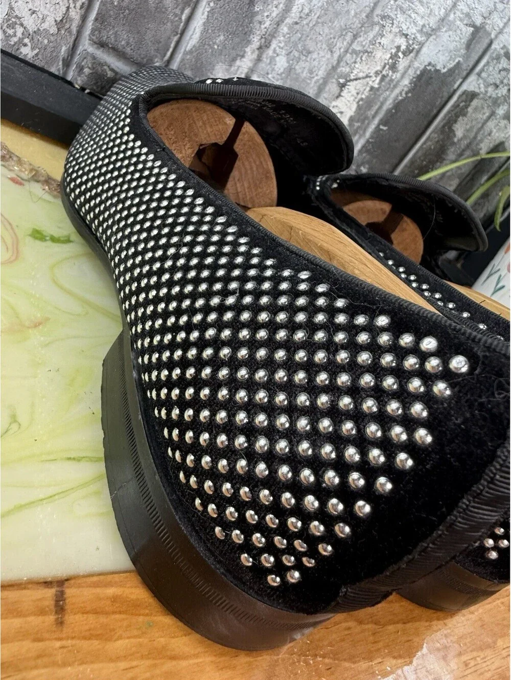 Stacy Adams 25228-042 Men’s Black/Silver Studded Slip-On Dress Loafer US 13 M